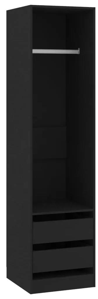 800613 vidaXL Șifonier cu sertare, negru, 50 x 50 x 200 cm, PAL