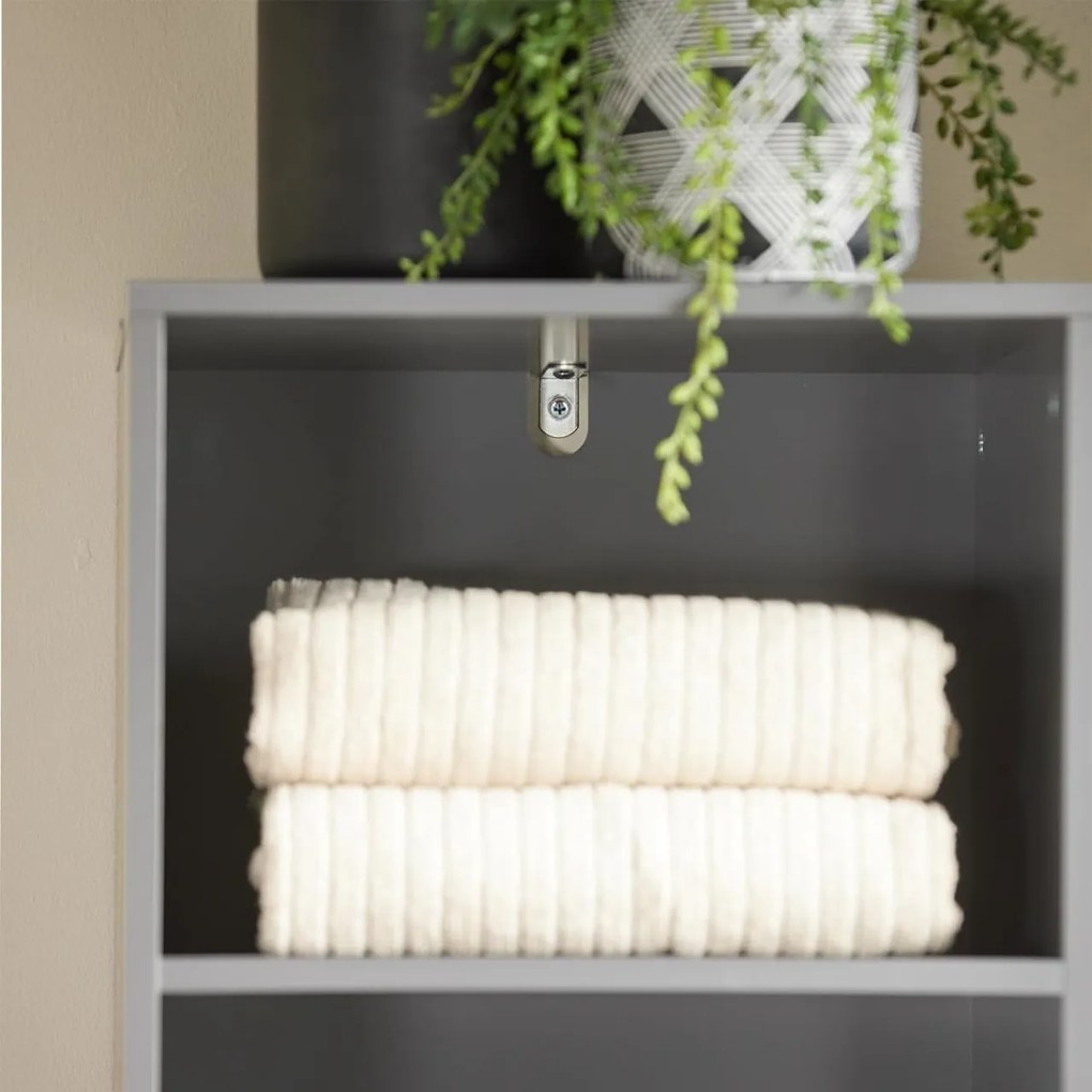 LISIA2 - Dulap inalt 35 cm, dulapior inalt Gri - Auriu - Mobilier Baie Lisia