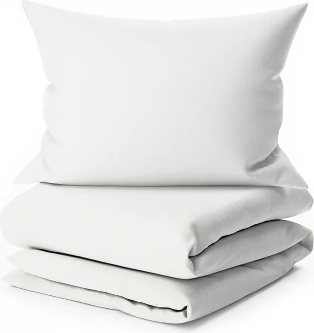 Set lenjerie de pat creponata DENYX BLEND crem deschis, buzunar hotel + cearsaf Jersey 90 x 200 cm gri-bej, pentru un pat simplu