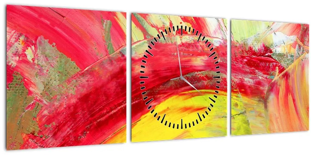 Tablou cu abstracție - pictura (cu ceas) (90x30 cm)