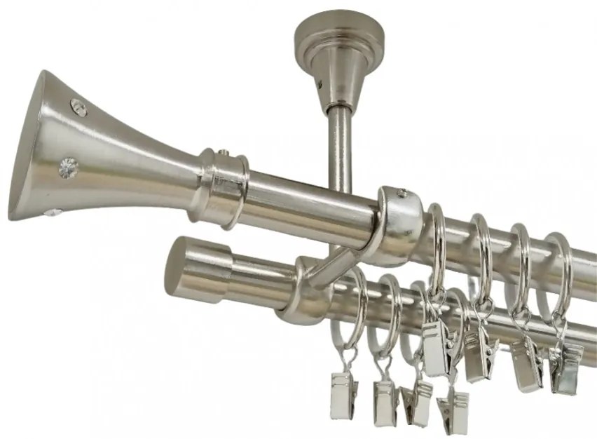 Galerie dubla CARTER prindere tavan 19/19 - INOX (Alege marime: 120 cm)