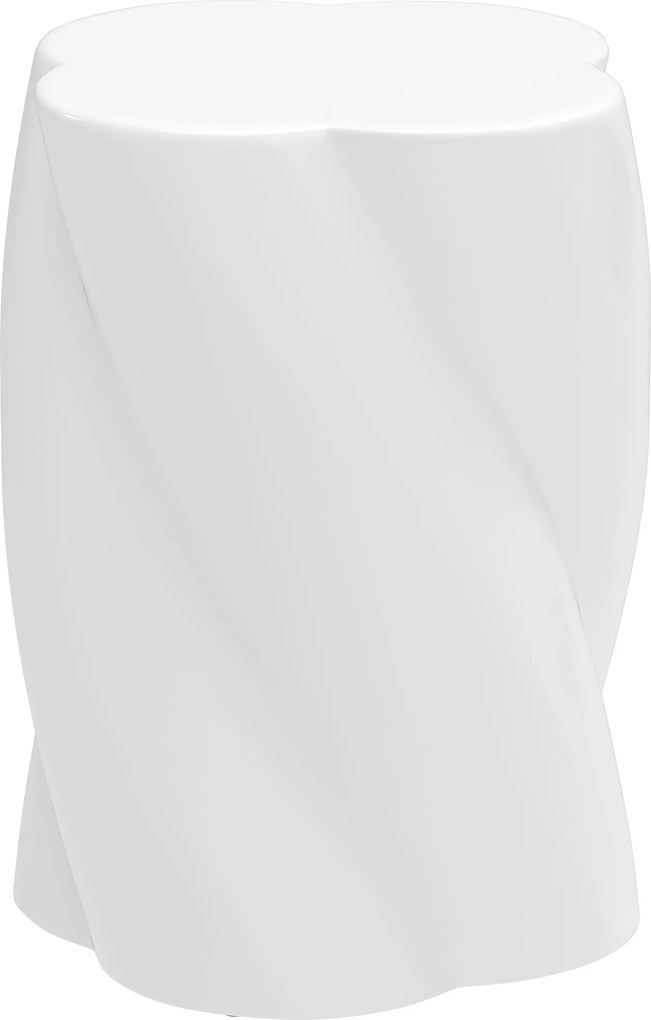 Outsunny Scaun de ceramică în formă spiralată, rezistent la 120kg Ø33 x 45 cm, rezistent la intemperii, scaun de grădină cu capac alb | Aosom Romania