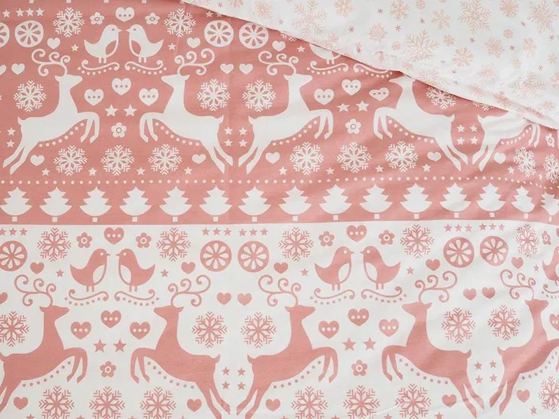 Bumbac din bumbac renforcé PINK CHRISTMAS roz Dimensiune lenjerie de pat: 70 x 90 cm | 140 x 200 cm