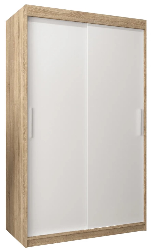 Dulap de haine 120 cm Toki (stejar sonoma + alb mat). 1064814