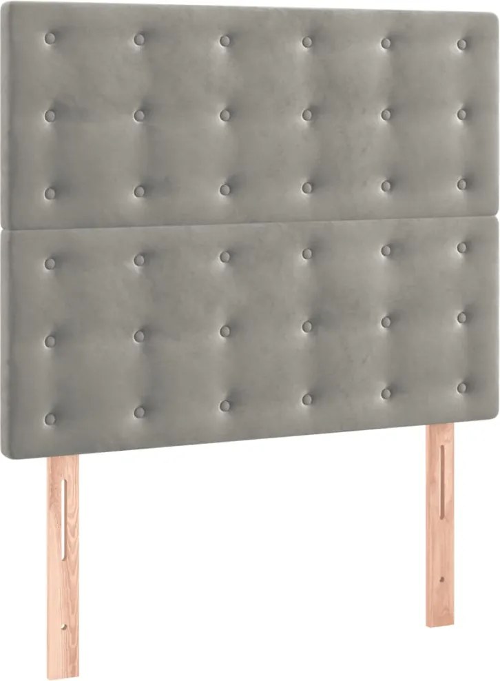 vidaXL Tăblie de pat gri deschis 90x5x118/128 cm catifea