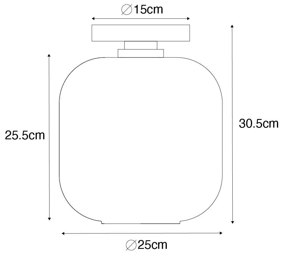 Plafoniera de design din alamă și sticlă chihlimbar - Zuzanna
