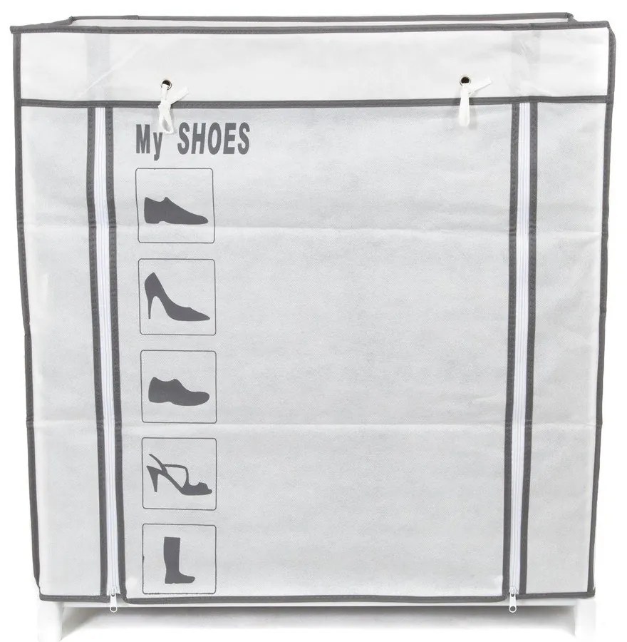 Pantofar textil Compactor shoes, 25 compartimente, negru - alb