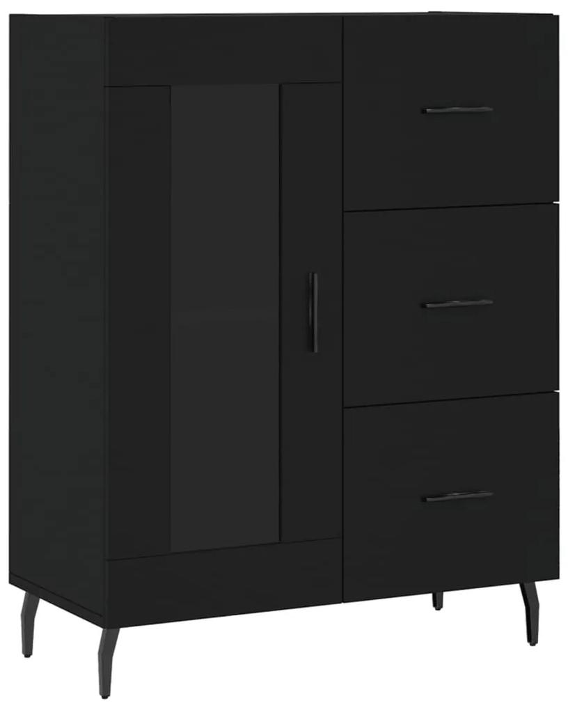 828061 vidaXL Servantă, negru, 69,5x34x90 cm, lemn compozit
