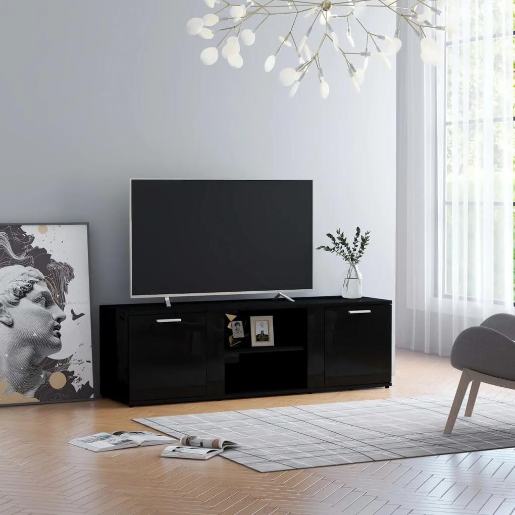 801168 vidaXL Comodă TV, negru extralucios, 120 x 34 x 37 cm, PAL