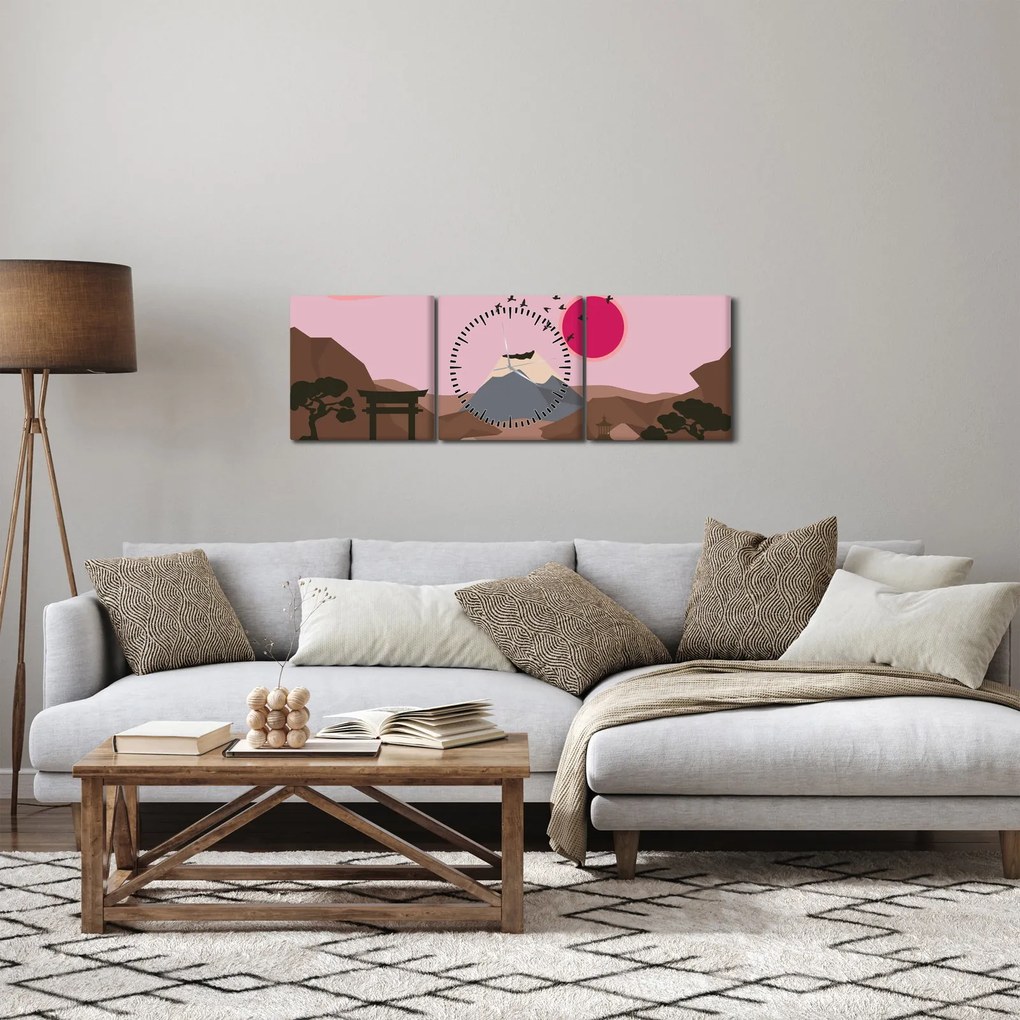 Tablou - Japonia N⁰2 (cu ceas) (90x30 cm)
