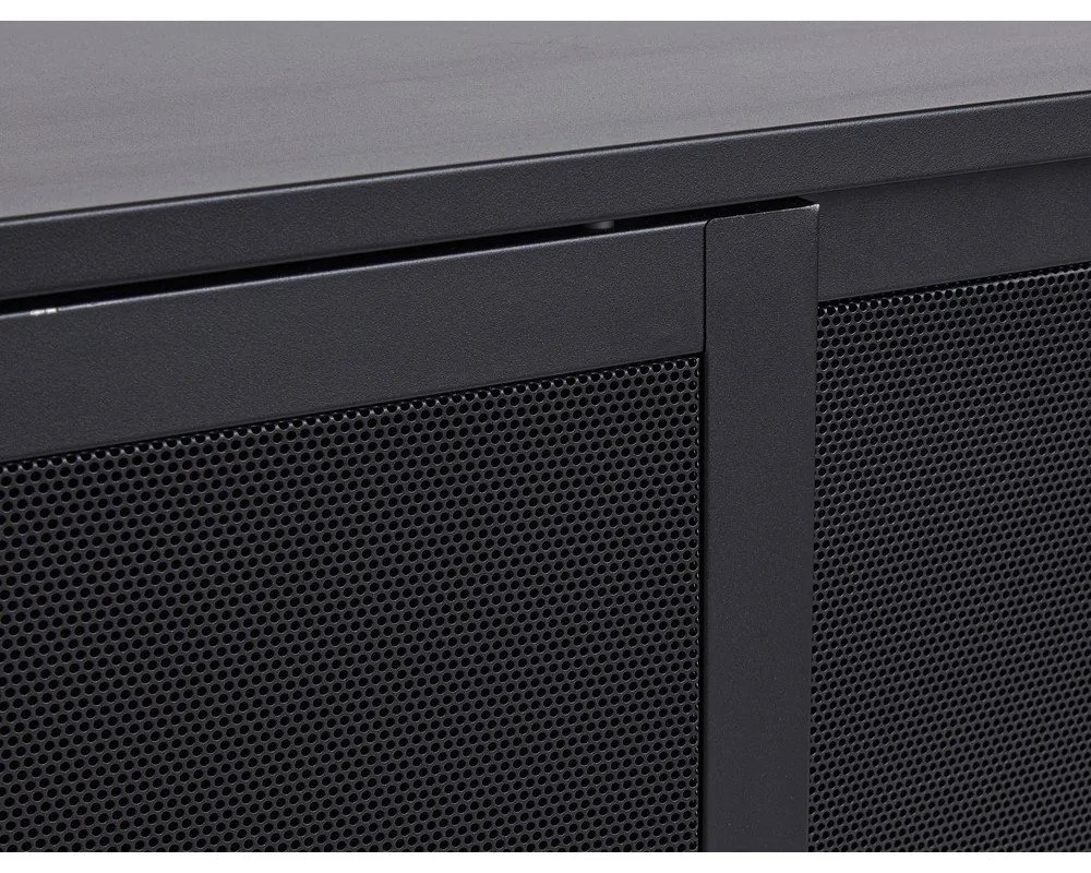 Comodă neagră din metal cu ușă glisantă 160x75x46 cm Veep – Unique Furniture