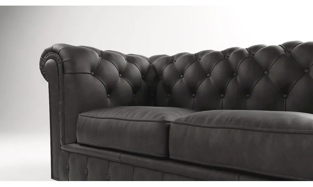 Canapea gri antracit cu tapițerie din catifea 230 cm Cambridge – Ropez