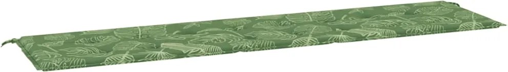 vidaXL Pernă bancă de grădină, model frunze, 200x50x4 cm, textil