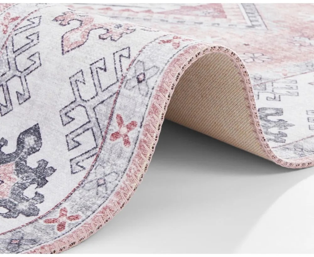 Covor Nouristan Gratia, 80 x 150 cm, roz deschis