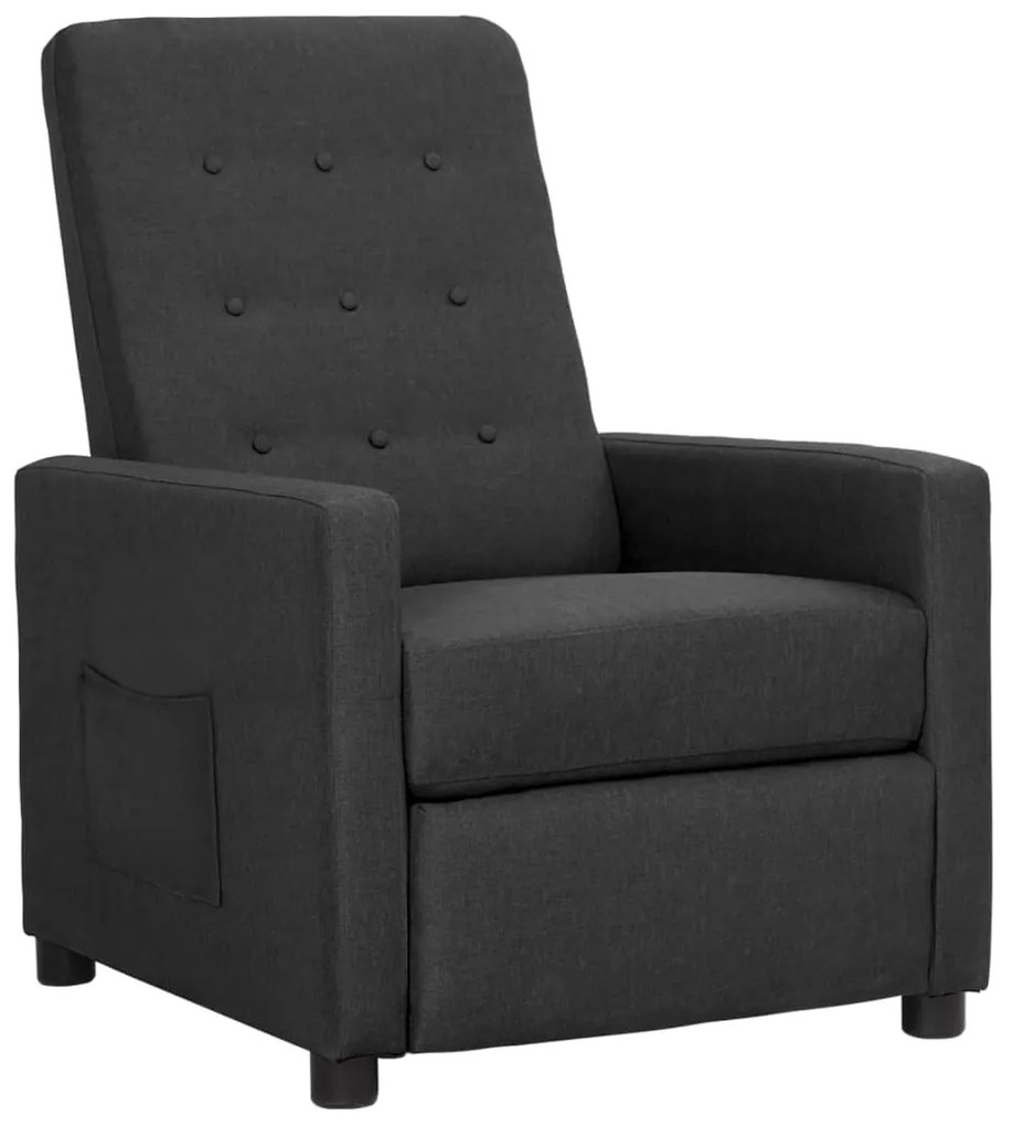 3093356 vidaXL Fotoliu cu ridicare, gri închis, textil