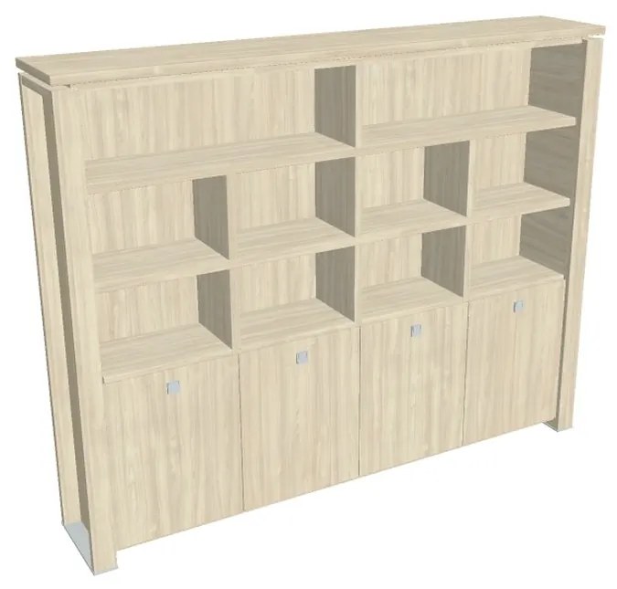 Dulap înalt Verno+ S 260 x 46 x 210 cm, cu rafturi, salcâm / vanilie