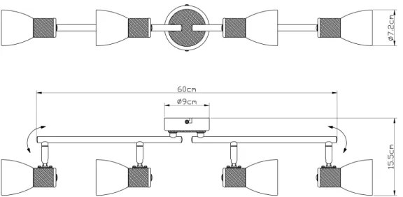 Globoo 54352-4 - Lampa spot GYLFI 4xE14/40W/230V