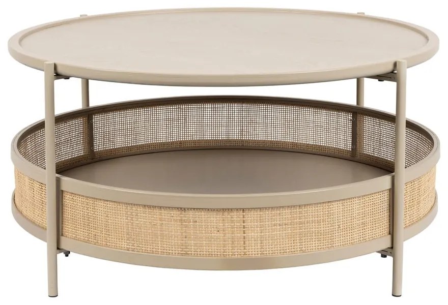 Măsuță de cafea bej/în culoare naturală rotundă ø 80 cm Makoto – White Label