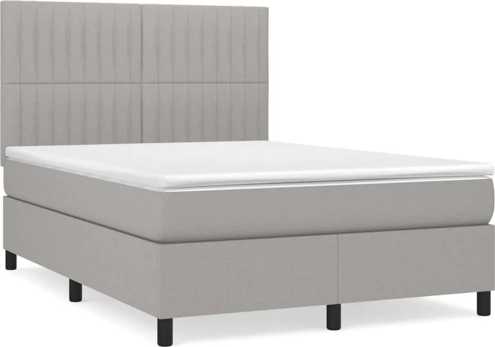 vidaXL Pat continental, gri deschis, 140x200 cm, material textil