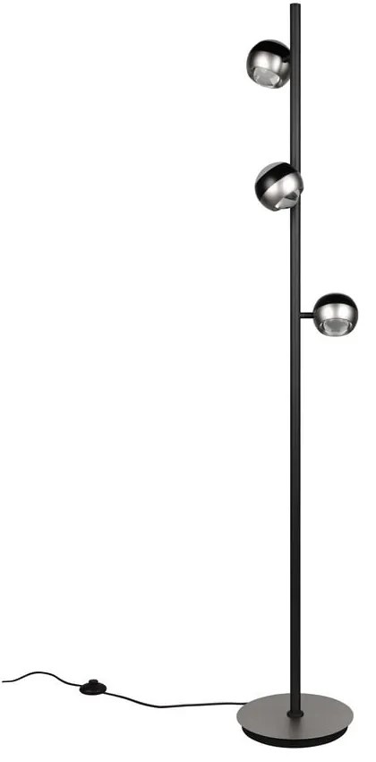Lampadar negru-argintiu LED (înălțime 150 cm) Orbit – Trio Select