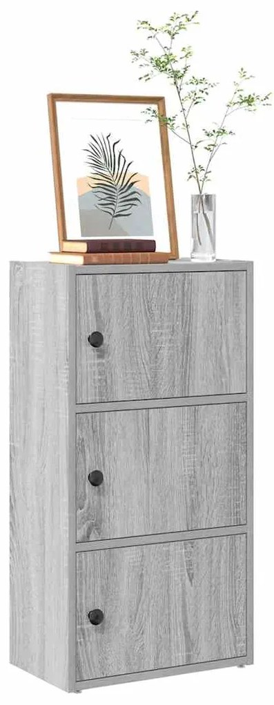 vidaXL Bibliotecă, gri sonoma, 40x24x77 cm, lemn prelucrat