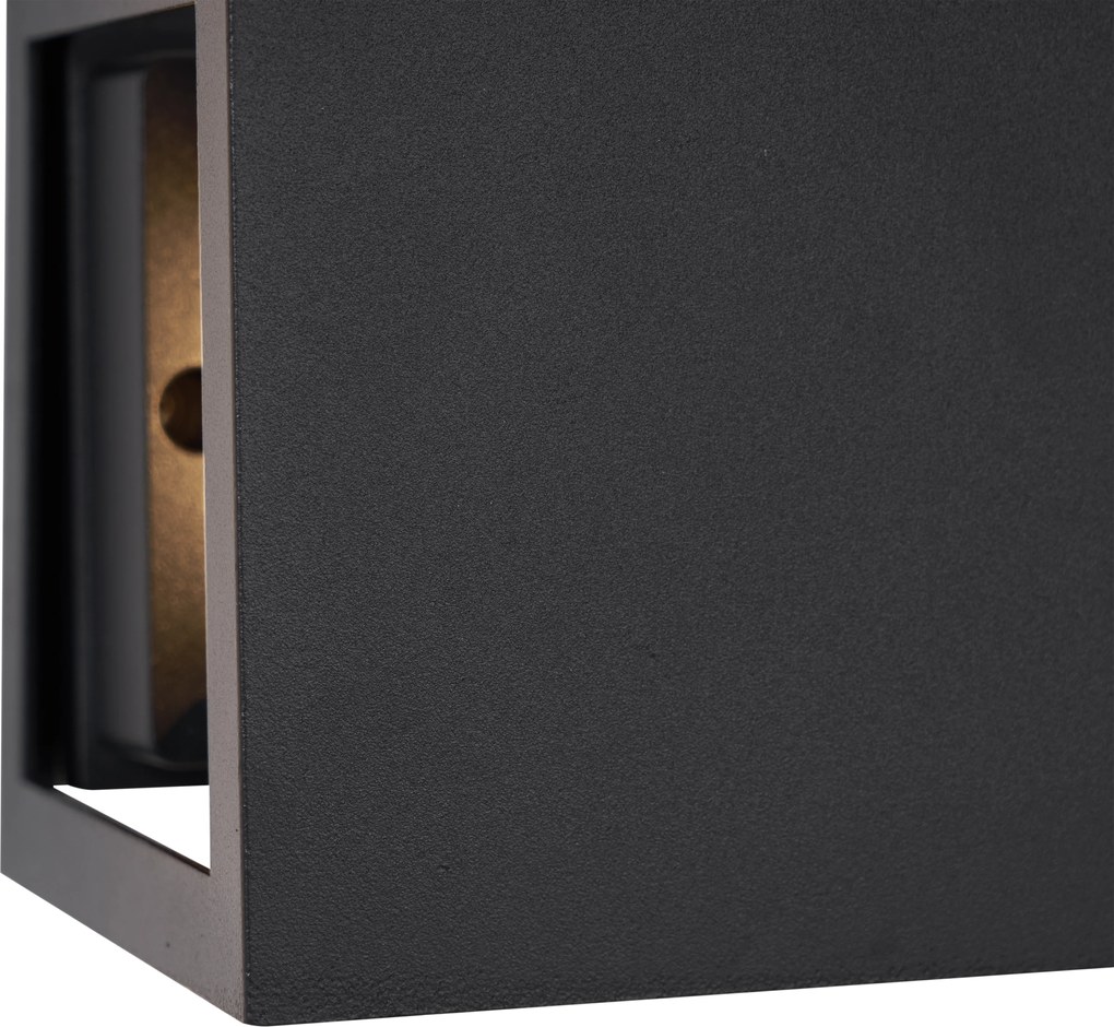 Lampă de perete modernă neagră cu LED inclus IP44 - Edwin Quadro