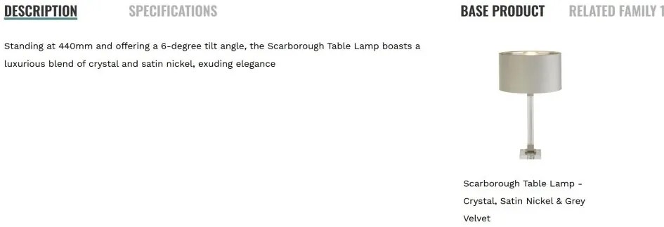 Veioza/Lampa de masa design modern Scarborough, nickel, gri