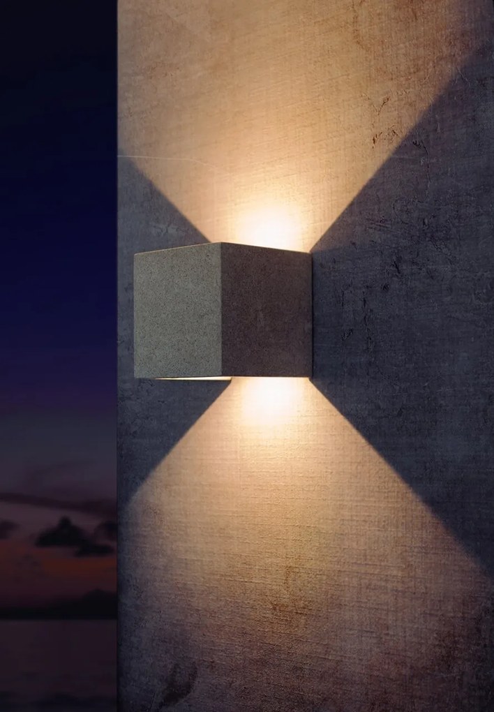 Aplica LED de perete iluminat exterior ambiental IP65 TAOS gri