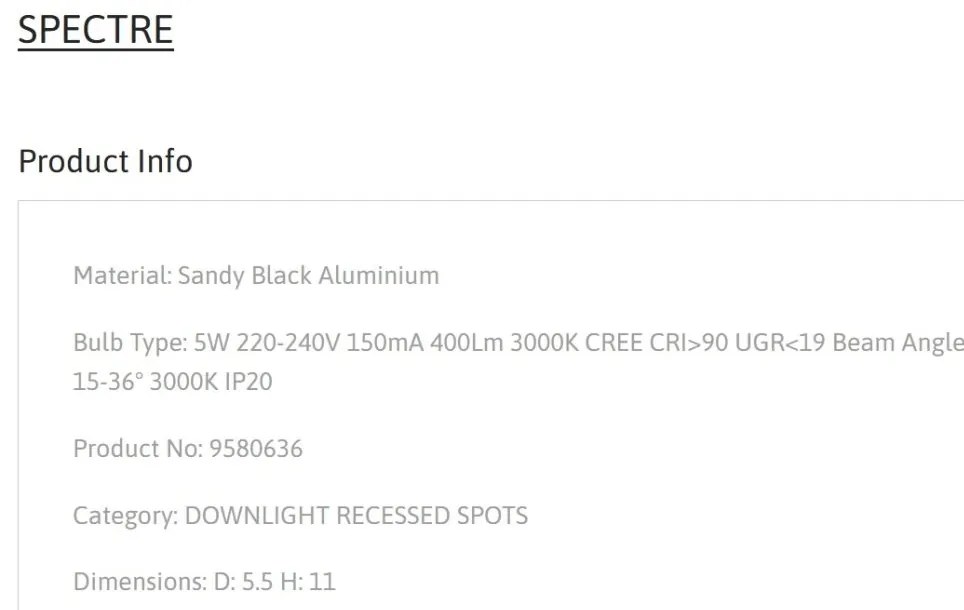 Spot LED aplicat SPECTRE 5W negru