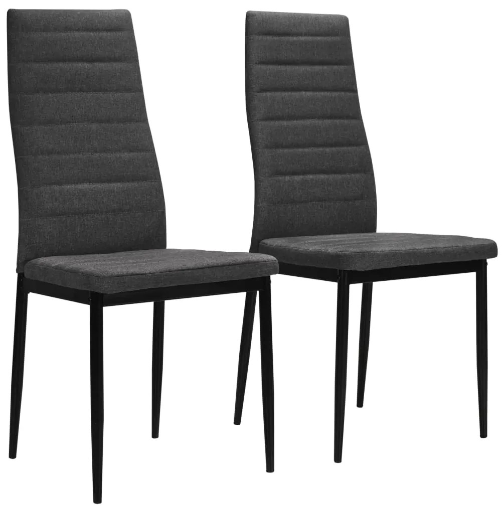 vidaXL Scaune de bucătărie, 2 buc., gri închis, material textil