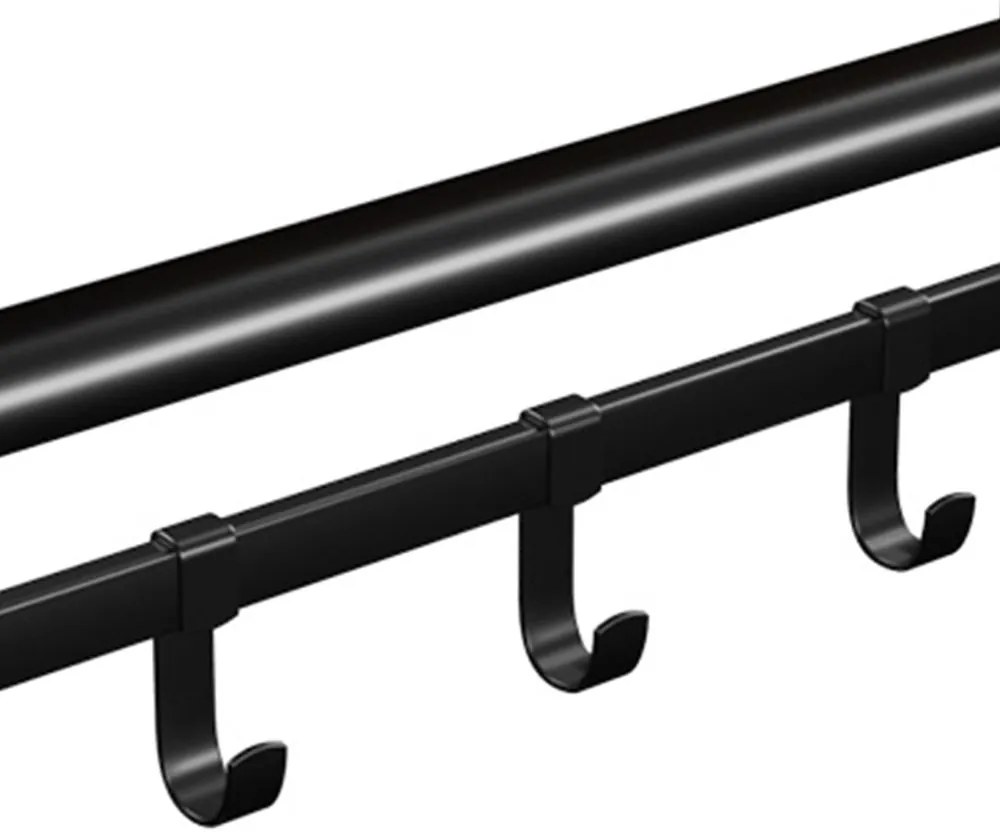 Cuier de perete HENRY, 66x30x27cm, negru/maro Vasagle