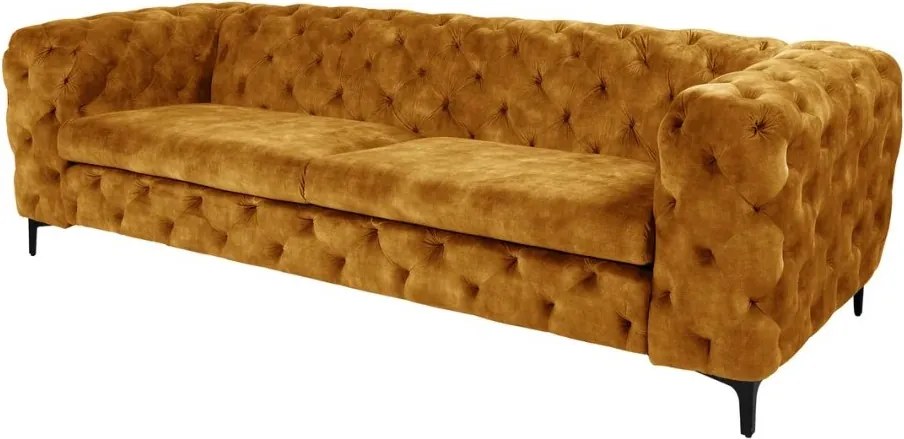 Canapea design Chesterfield, Catifea, Galben Mustar, MODERN BAROCK