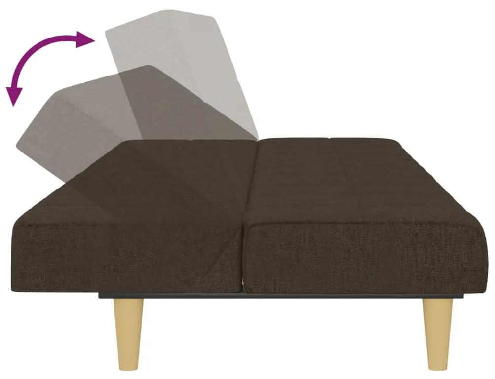 Canapea extensibila cu 2 locuri, maro inchis, textil Maro inchis
