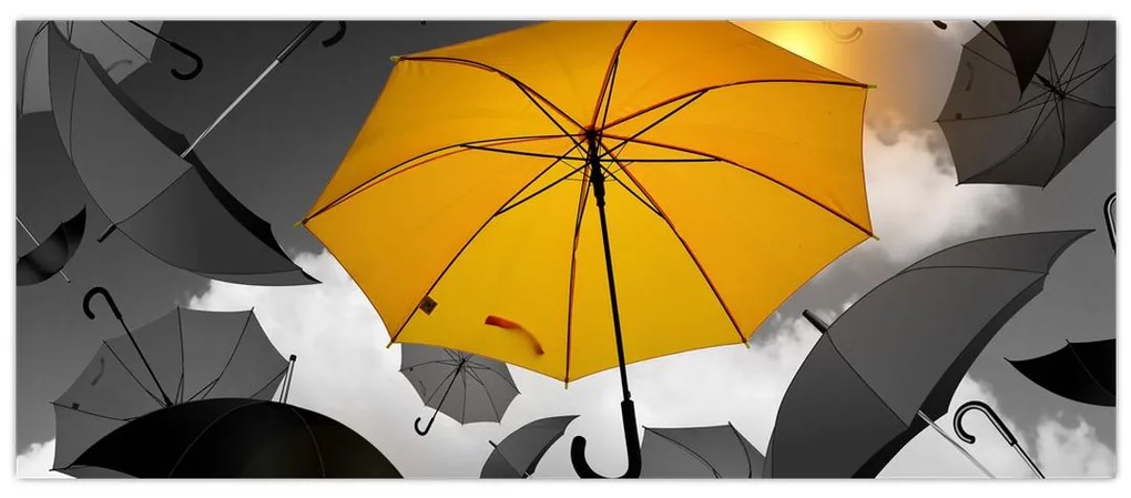 Tablou - Umbrelă galbenă (120x50 cm)