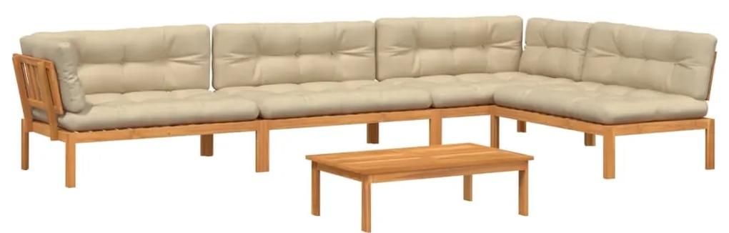 3209513 vidaXL Set canapele de grădină cu perne din paleți 5 piese lemn acacia