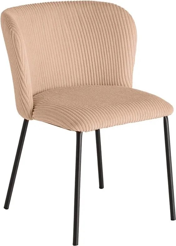 Set 2 scaune stil retro LYON catifea raiata roz