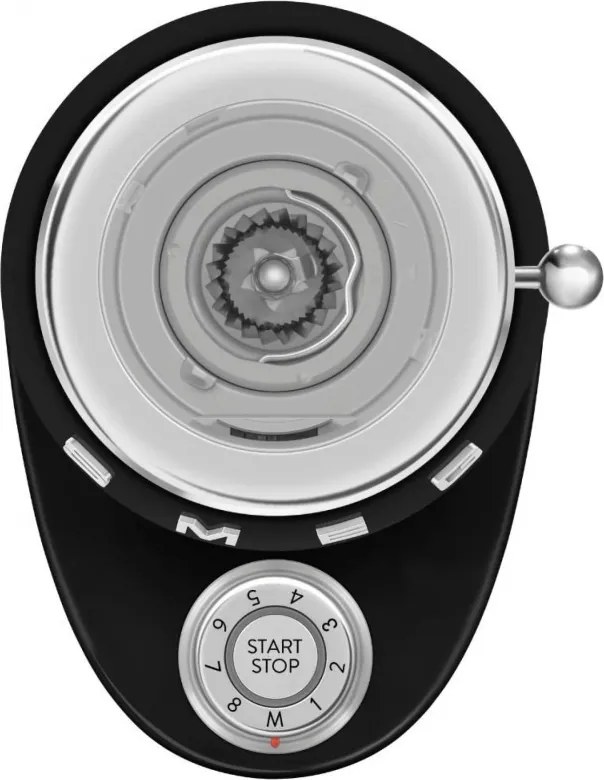 Rasnita de cafea Smeg CGF03BLEU, 150 W, 240 g, Sistem de rotire si blocare, Functie manuala, Negru