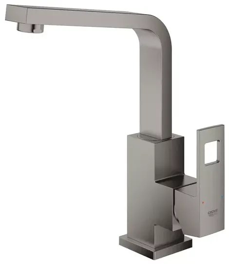 Baterie lavoar inalta Grohe Eurocube L antracit periat Hard Graphite cu ventil Pop-Up si pipa pivotanta