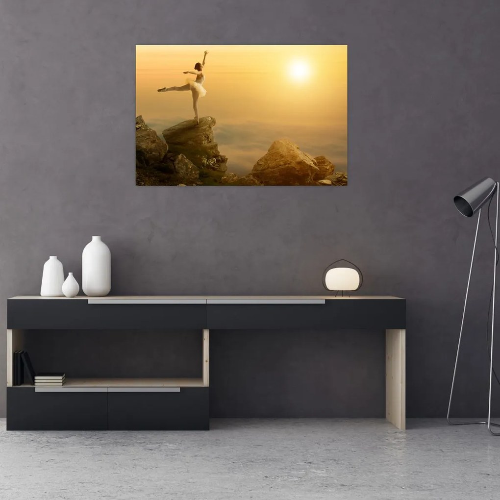 Tablou - Balerină pe stâncă (90x60 cm)
