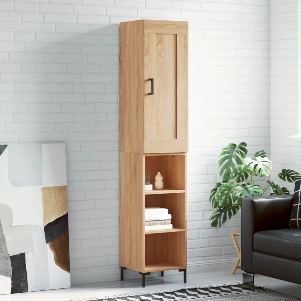 vidaXL Dulap înalt, stejar sonoma, 34,5x34x180 cm, lemn prelucrat