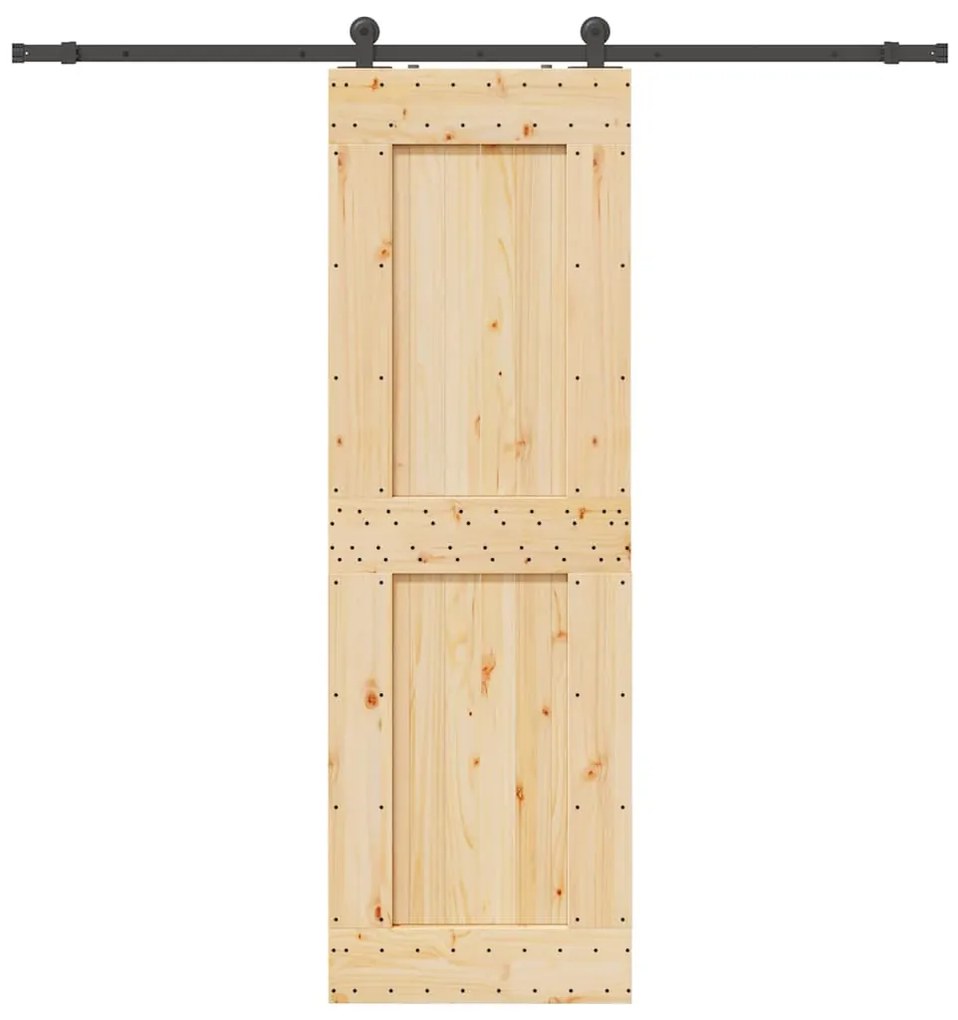 vidaXL Ușă glisantă cu set de feronerie 70x210 cm, lemn masiv de pin