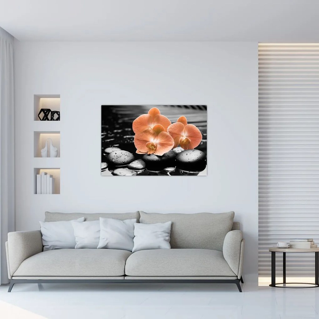 Tablou - Orhidee portocalii (90x60 cm)
