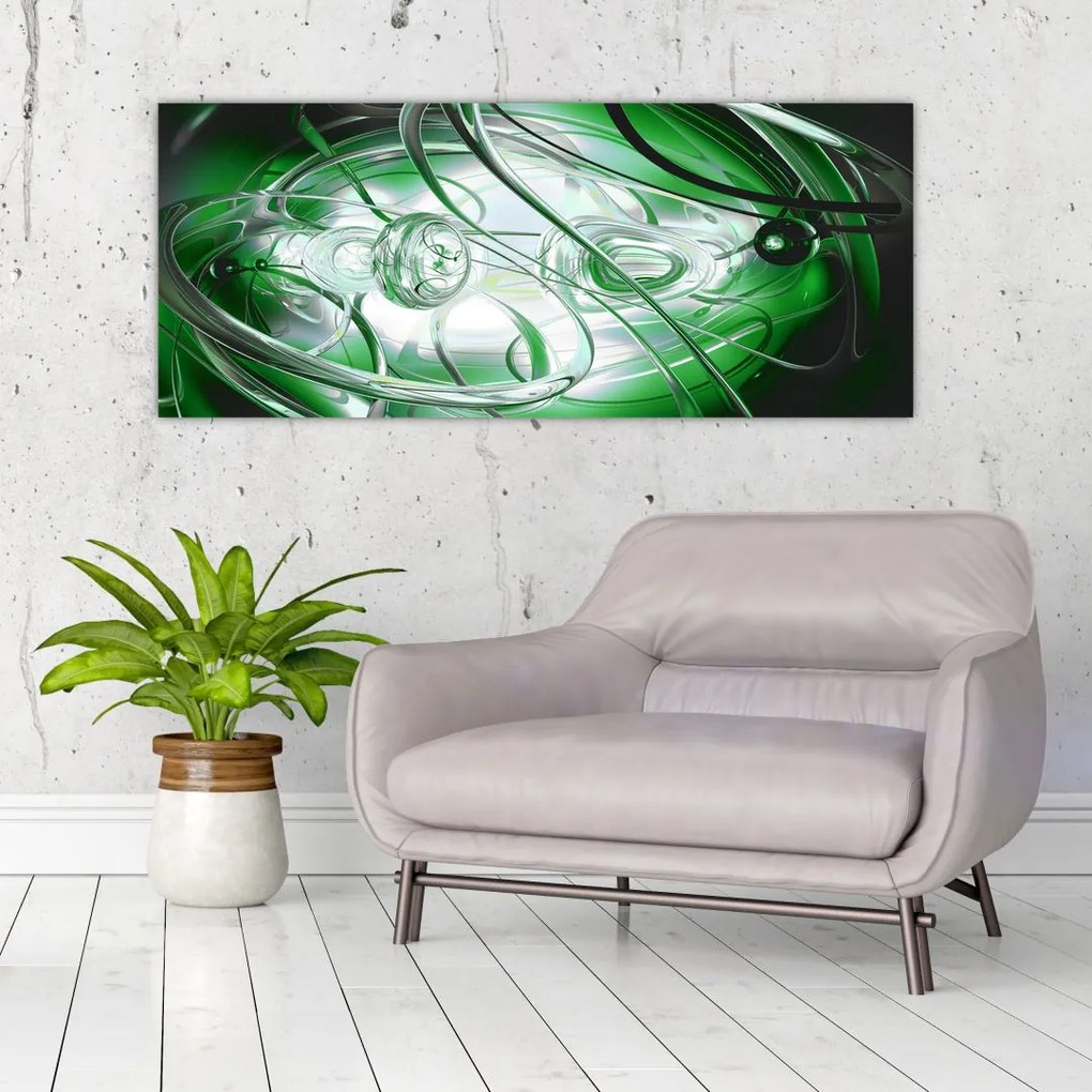 Tabloul abstract verde (120x50 cm)