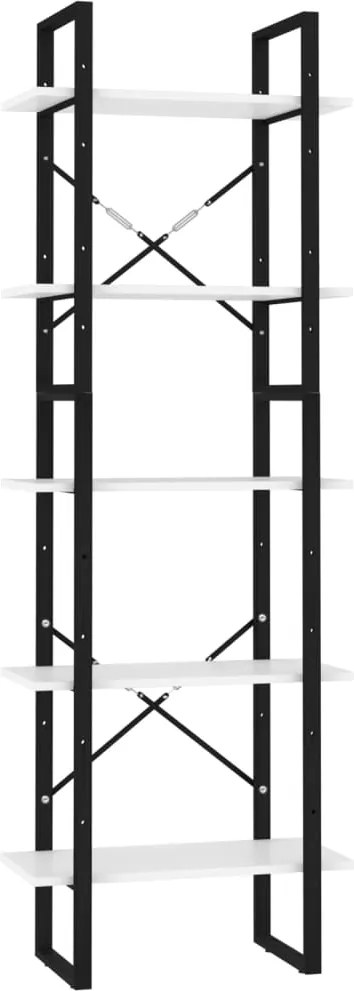 vidaXL Bibliotecă cu 5 rafturi, alb, 60x30x175 cm, lemn prelucrat