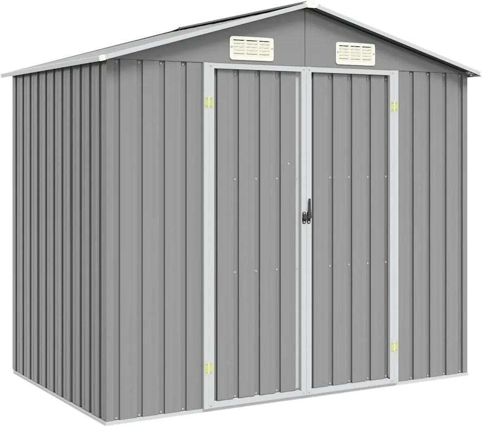 vidaXL Șopron de grădină, gri, 205 x 129 x 183, oțel galvanizat