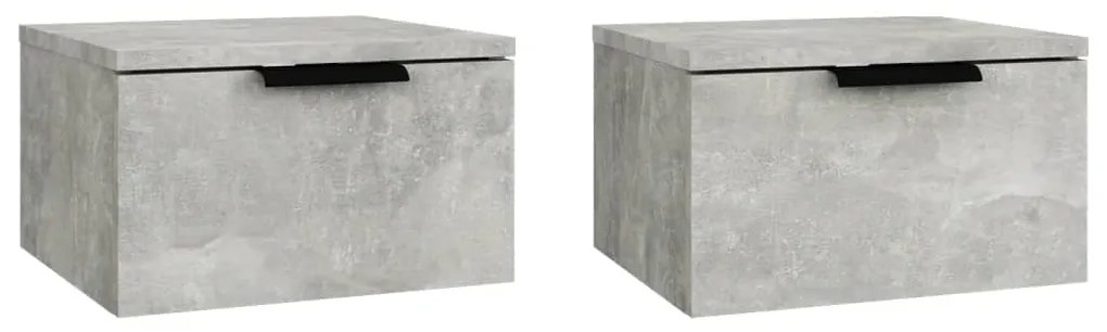 811385 vidaXL Noptiere de perete, 2 buc., gri beton, 34x30x20 cm