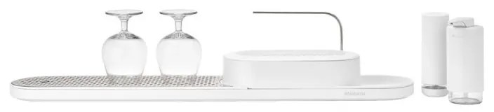 Organizator chiuveta Brabantia SinkStyle 1008497, 4 piese, Finisaj mineral, Rezistent la coroziune, Alb