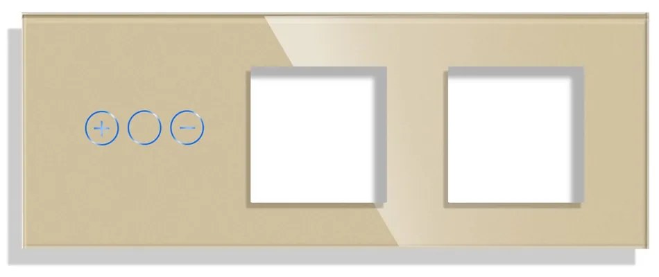 Panou Intrerupator Variator cu Touch si 2 Prize Simple Din Sticla LUXION
