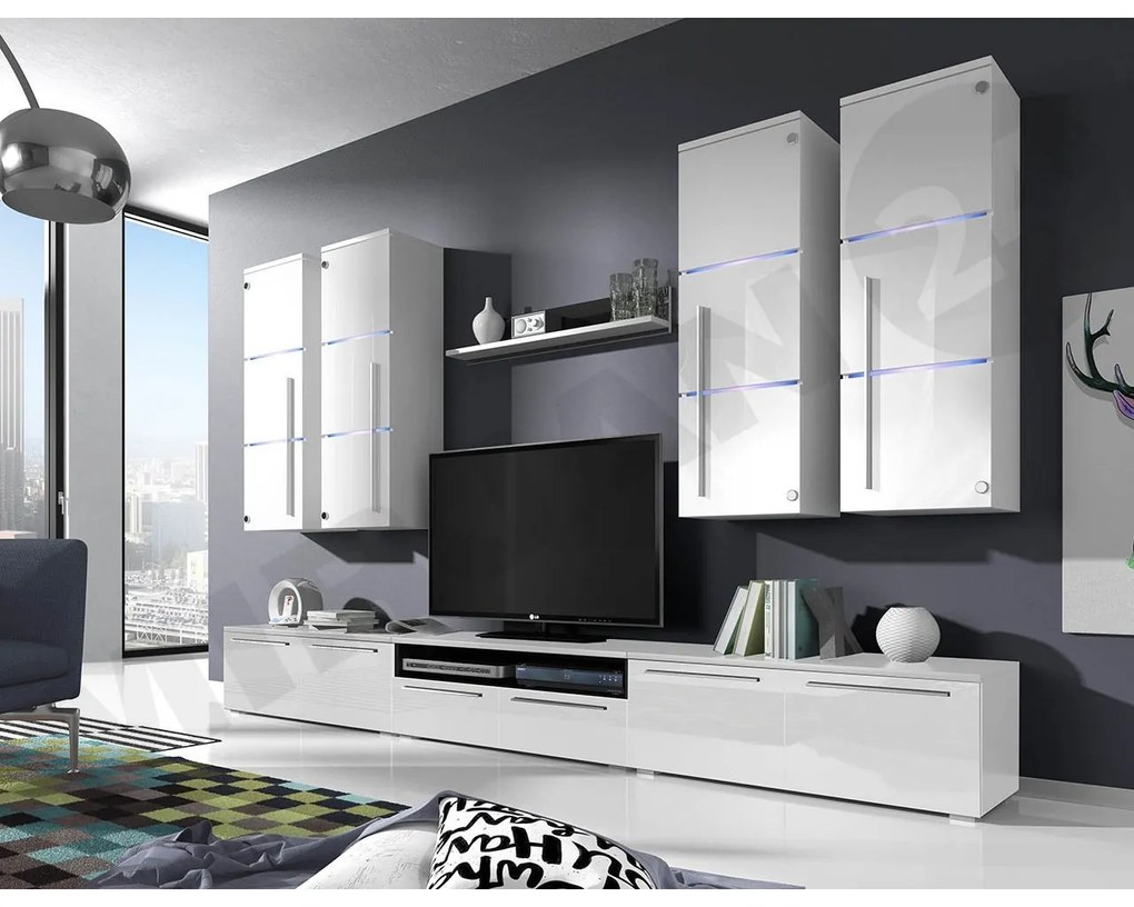 Mobilier living Bridget (Alb + Alb lucios). 1058184