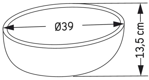 Lavoar pentru blat BERGEN Ø 39 cm, beton/gri